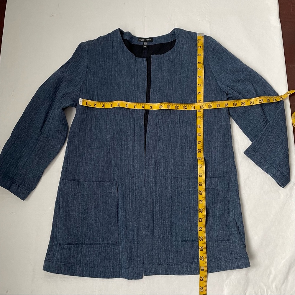 Eileen Fisher Cotton Linen Denim Jacket Size SP - Picture 6 of 7
